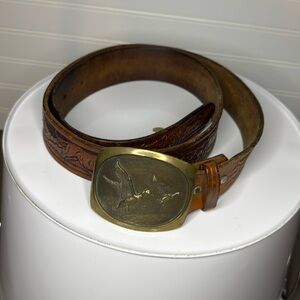 Vintage 1978 steven knight sculpture inc bronze leather belt